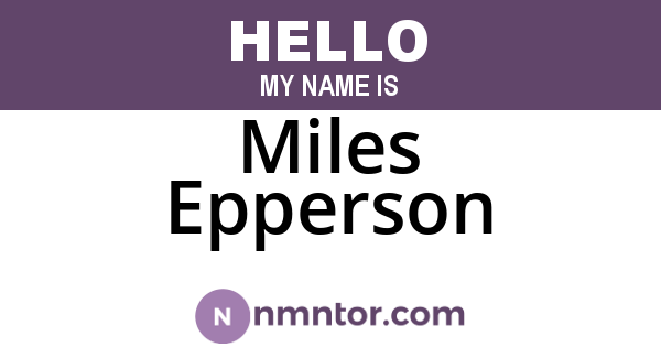 Miles Epperson