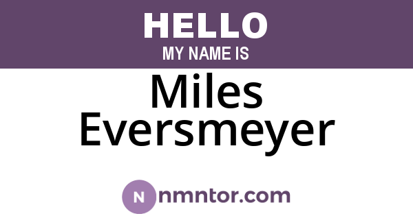 Miles Eversmeyer