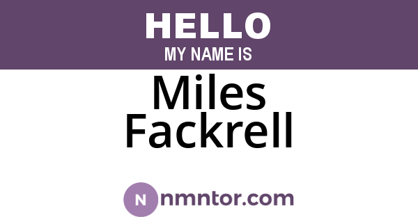 Miles Fackrell