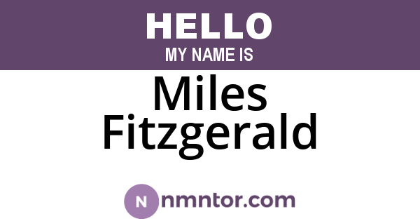 Miles Fitzgerald