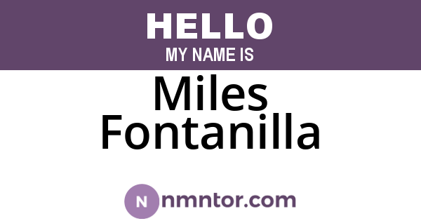 Miles Fontanilla