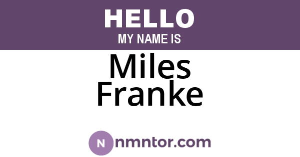 Miles Franke