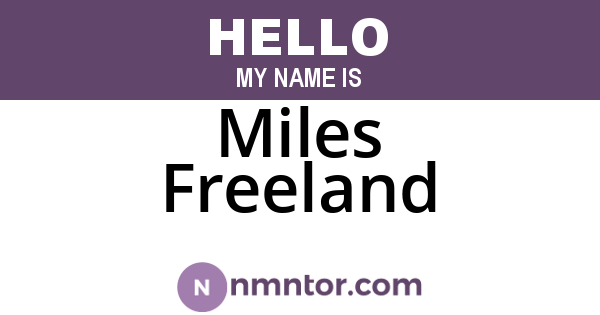 Miles Freeland