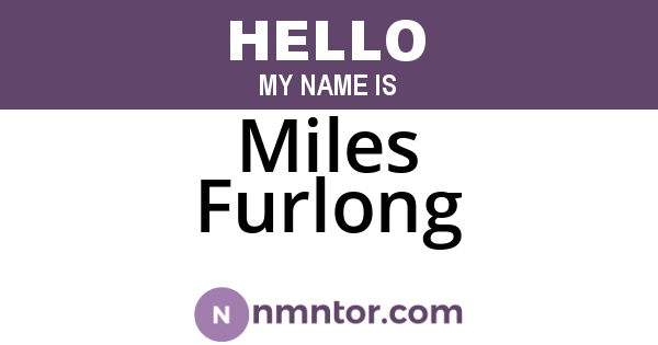 Miles Furlong