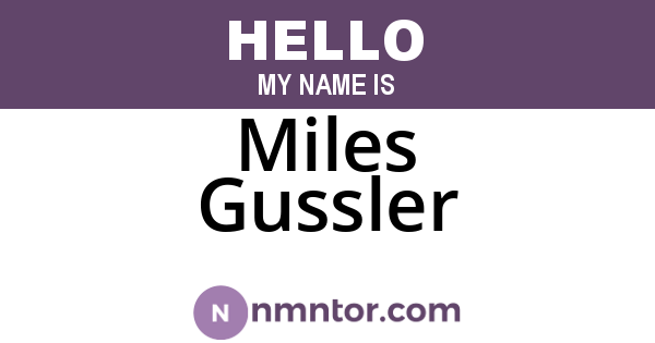 Miles Gussler