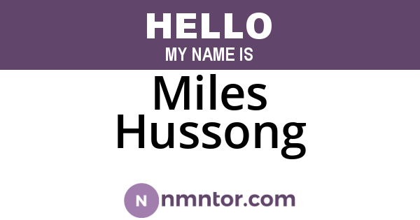 Miles Hussong