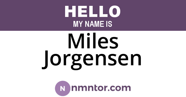 Miles Jorgensen