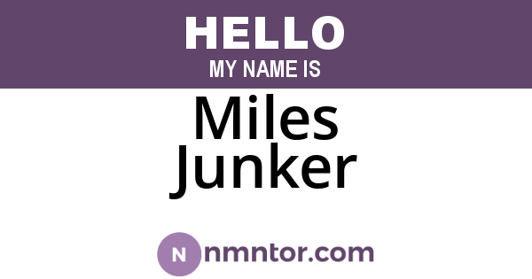 Miles Junker