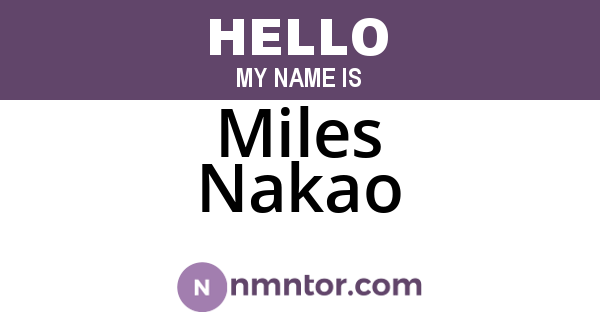 Miles Nakao