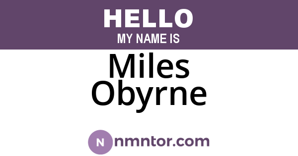Miles Obyrne
