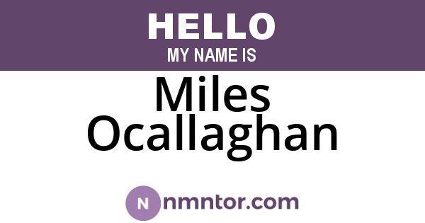 Miles Ocallaghan