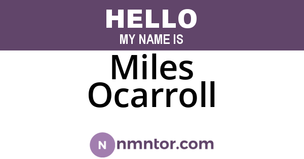 Miles Ocarroll