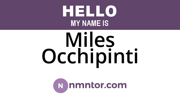 Miles Occhipinti