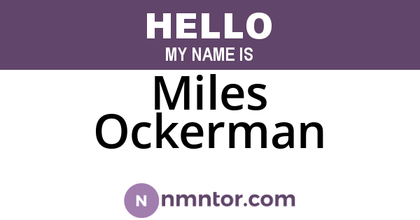 Miles Ockerman