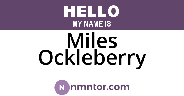 Miles Ockleberry
