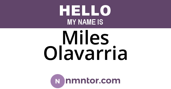 Miles Olavarria