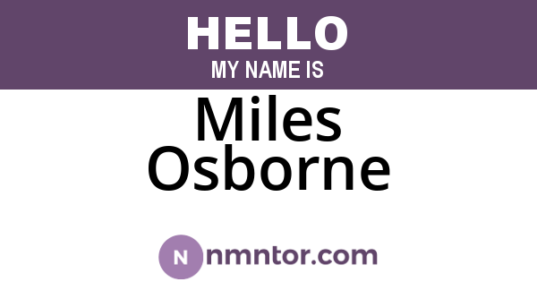 Miles Osborne