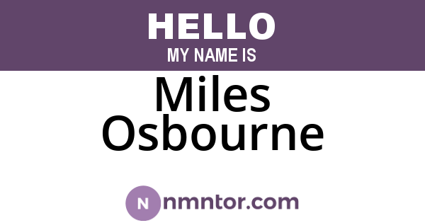 Miles Osbourne