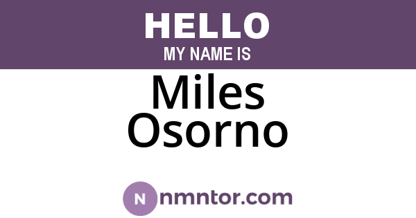 Miles Osorno