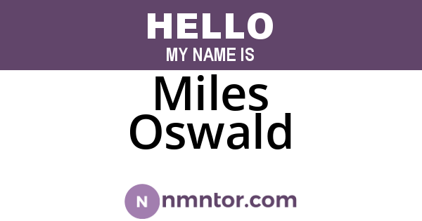 Miles Oswald