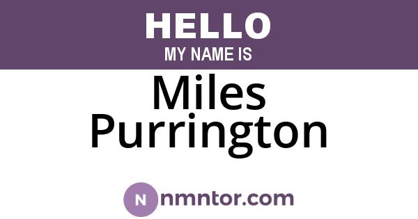 Miles Purrington