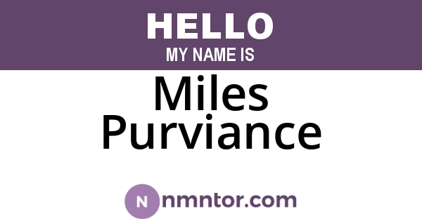 Miles Purviance