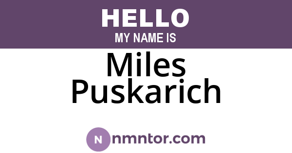 Miles Puskarich