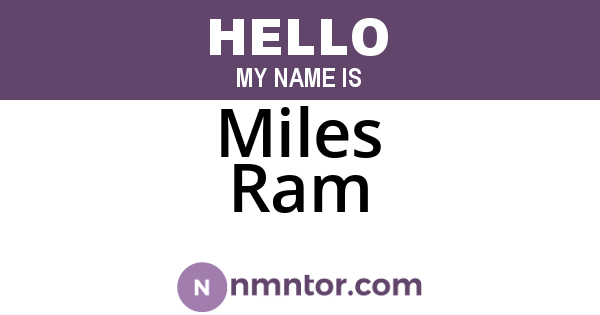 Miles Ram