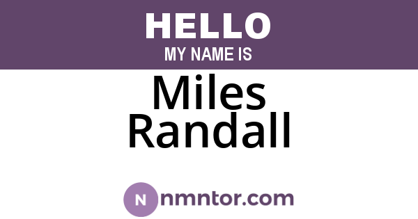 Miles Randall
