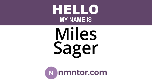 Miles Sager