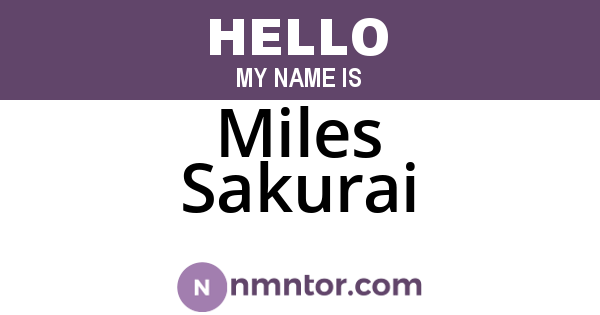 Miles Sakurai