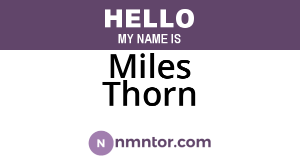 Miles Thorn