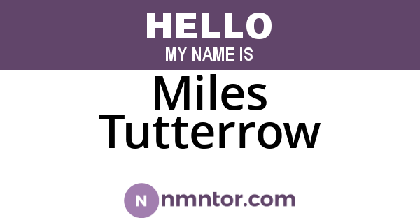 Miles Tutterrow