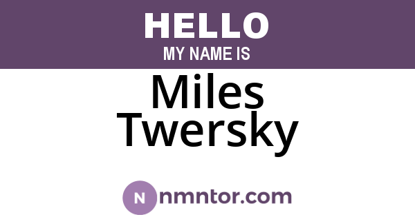 Miles Twersky