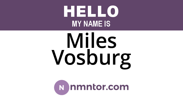 Miles Vosburg