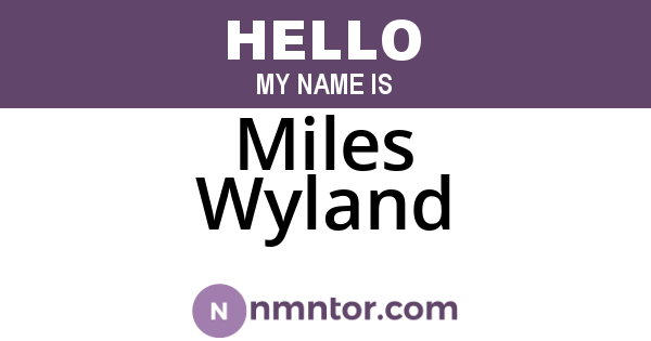 Miles Wyland