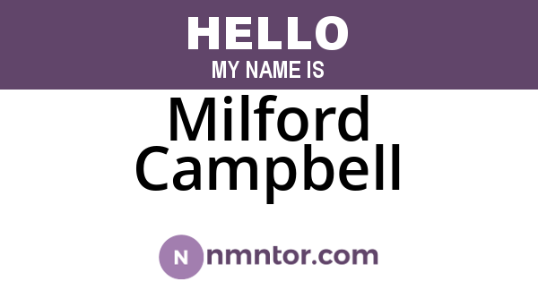 Milford Campbell