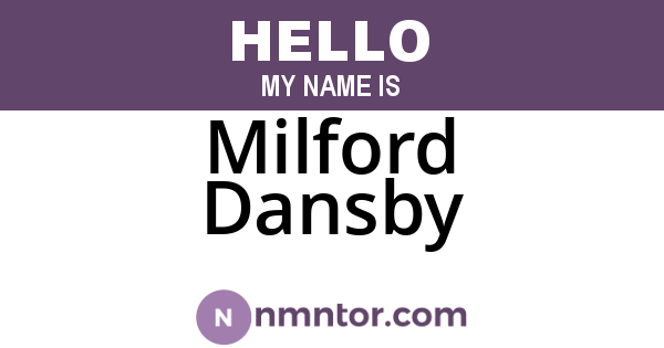 Milford Dansby