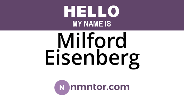 Milford Eisenberg