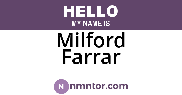 Milford Farrar