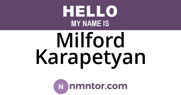 Milford Karapetyan