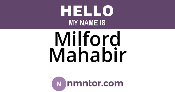 Milford Mahabir