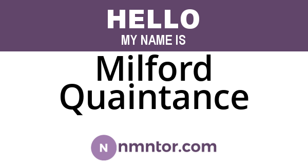 Milford Quaintance