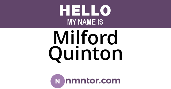 Milford Quinton