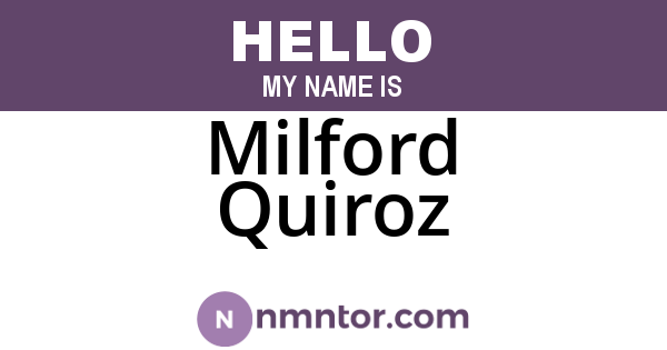 Milford Quiroz
