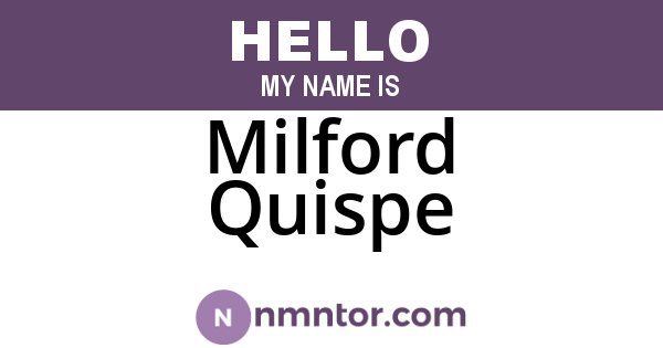 Milford Quispe