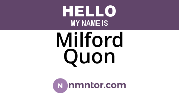 Milford Quon