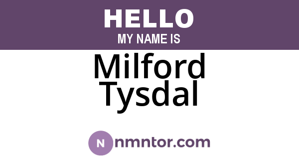 Milford Tysdal