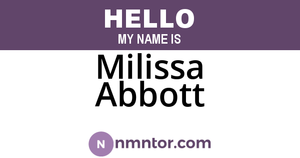 Milissa Abbott