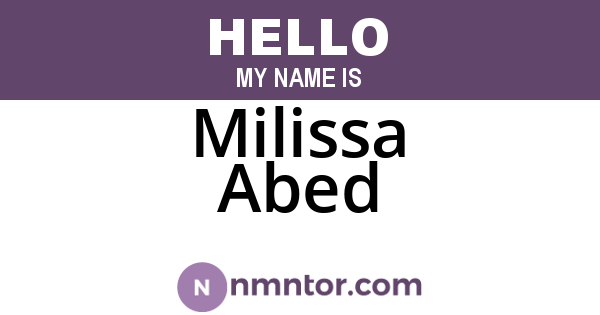 Milissa Abed
